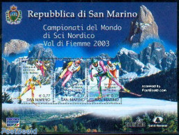 San Marino 2003 Skiing Championship S/s, Mint NH, Sport - Skiing - Sport (other And Mixed) - Ongebruikt