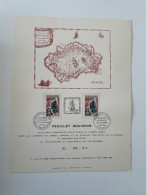 Réunion 1965 Feuillet Souvenir 500 Ex Peuplement De île Bourbon 2 V Yt 1461 - Other & Unclassified