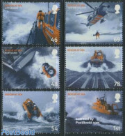 Great Britain 2008 Mayday, Rescue At Sea 6v, Mint NH, Transport - Helicopters - Ships And Boats - Unused Stamps