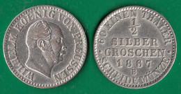 Brandenburg-Preussen 1/2 Silbergroschen 1867 B Wilhelm I. 1861-1888.   (32536 - Piccole Monete & Altre Suddivisioni