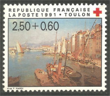 357 France Yv 2733 Croix-Rouge Red Cross Port Toulon Harbour Bateau Ship MNH ** Neuf SC (2733-1b) - Schiffe