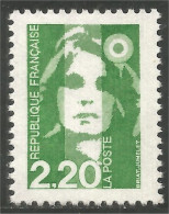 357 France Yv 2714 Marianne Bicentenaire 2f 20 Vert Green MNH ** Neuf SC (2714-1b) - 1989-1996 Marianne Du Bicentenaire