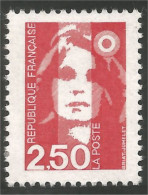 357 France Yv 2715 Marianne Bicentenaire 2f 50 Rouge Red MNH ** Neuf SC (2715-1b) - 1989-1996 Maríanne Du Bicentenaire