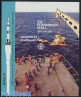 Seychelles, Zil Eloigne Sesel 1989 Apollo Moonlanding Anniversary S/s, Mint NH, Transport - Ships And Boats - Space Ex.. - Ships