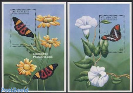 Saint Vincent 1996 Butterflies 2 S/s, Mint NH, Nature - Butterflies - Flowers & Plants - St.Vincent (1979-...)