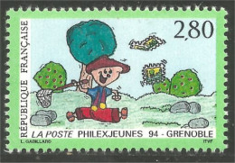 358 France Yv 2877 Philexjeunes 94 Grenoble Enfant Papillon Butterfly MNH ** Neuf SC (2877-1e) - Timbres Sur Timbres