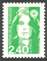 358 France Yv 2820 Marianne Bicentenaire 2f 40 Vert Green MNH ** Neuf SC (2820-1) - 1989-1996 Marianne (Zweihunderjahrfeier)