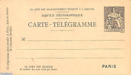 France 1885 Telegram Card 30c, Unused Postal Stationary - Télégraphes Et Téléphones