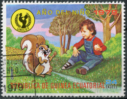 Equatorial Guinea 1979. Child With Squirrel (CTO) Stamp - Guinée Equatoriale