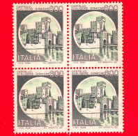 Nuovo - MNH - ITALIA - 1980 - Castelli D'Italia - Quartina - Castello Scaligero, A Sirmione (BS) - 600 L. - 1971-80: Nieuw/plakker