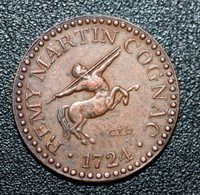 Jeton Publicitaire De 1 Centime Type Dupré (bronze) Cognac Rémy Martin 1724" Centaure - Professionnels / De Société