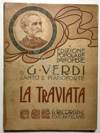 Spartiti - G. Verdi - La Traviata: Opera In Tre Atti Di F. M. Piave - Ricordi - Altri & Non Classificati