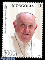 Mongolia 2023 Pope Francis 1v, Mint NH, Religion - Pope - Papi