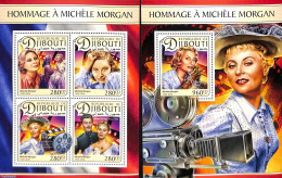 Djibouti 2017 Michèle Morgan 2 S/s, Mint NH, Performance Art - Movie Stars - Acteurs