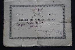 CORSE 173 RIC  Regiment D'infanterie Corse  Brevet De Fusilier D'élite 1935 - Documents