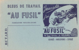 BU 2811 -  BUVARD   BLEUS DE TRAVAIL  AU FUSIL - Vestiario & Tessile