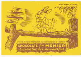 BU 2813 -  BUVARD  CHOCOLATS MENIER  LE  CHAT LA BELETTE ET LE PETIT LAPIN - Cocoa & Chocolat