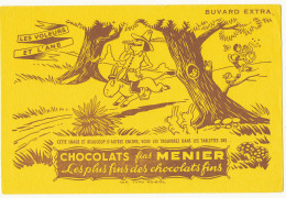BU 2814 -  BUVARD  CHOCOLATS MENIER  LES VOLEURS ET L'ANE - Cocoa & Chocolat