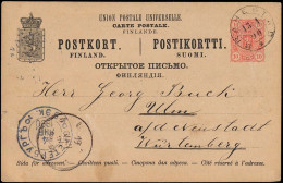 Finland Brahestad Raahe 10P Postal Stationery Card Mailed To Germany 1890. Russia Empire - Brieven En Documenten