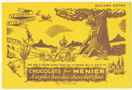 BU 2815 -  BUVARD  CHOCOLATS MENIER  LE CHENE ET LE ROSEAU - Chocolade En Cacao