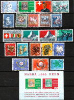 SUISSE,SCHWEIZ,1965,  AUS MI  808  - 830, JAHRGANG  BLOCK *,  GESTEMPELT, OBLITERE - Used Stamps