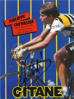 CARTE CYCLISME PHILIPPE CHEVALIER SIGNEE TEAM GITANE 1983 - Radsport