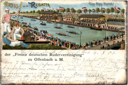 Offenbach - Gruss Von Der Regatta - Litho - Offenbach