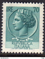 1968 - ITALIA REPUBBLICA - SIRACUSANA - LIRE  70    - SINGOLO - NUOVO - 1961-70: Mint/hinged