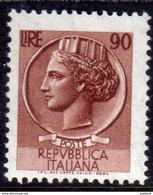 1968 - ITALIA REPUBBLICA - SIRACUSANA - LIRE  90    - SINGOLO - NUOVO - 1961-70: Nieuw/plakker