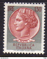 1968 - ITALIA REPUBBLICA - SIRACUSANA - LIRE  130    - SINGOLO - NUOVO - 1961-70:  Nuovi