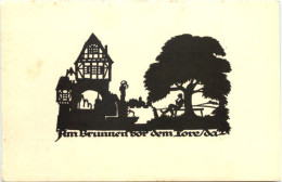 Scherenschnitt Künstler Ak A. M. Schwindt - Scherenschnitt - Silhouette