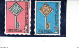 1968 - ITALIA REPUBBLICA -  EUROPA  - SERIE  COMPLETA  - 2 VALORI  -  NUOVO - 1961-70: Mint/hinged