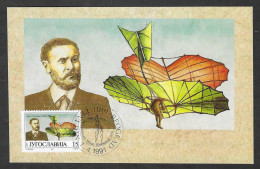 Jugoslawien  1991 , Otto Lilienthal / Pilot - Maximum Card - First Day  Beograd 1.4.1991 - Cartoline Maximum