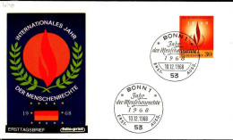 RFA Poste Obl Yv: 440 Mi:575 Internationales Jahr Der Menschenrechte (TB Cachet à Date) Fdc Bonn 10-12-68 - 1961-1970