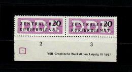 DDR Dienst MiNr. 7 X II, Unterrand Druckvermerk, Postfrisch, ** - Ungebraucht