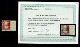 SBZ: MiNr. 214 Bx Ockerbraun, Postfrisch, ** - Neufs