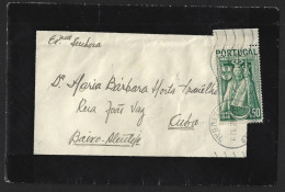 Carta De Luto De Setúbal. Stamp Imaculada Conceição Padroeira De Portugal 1947. Mourning Letter From Setúbal. Stamp Imma - Storia Postale