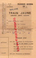 87- LE DORAT- RARE CARTE PELERINAGE NATIONAL NOTRE DAME LOURDES-TRAIN JAUNE MALADE-MARIE DUMAS-RUE PRETRES-1966 - Historical Documents