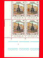 Nuovo - MNH - ITALIA - 1974 - Fontane - 2ª Emissione - Quartina - Fontana Del Nettuno, A Bologna - 40 L. - 1971-80: Nieuw/plakker