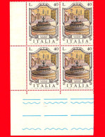 Nuovo - MNH - ITALIA - 1974 - Fontane - 2ª Emissione - Quartina - Fontana Maggiore, A Perugia - 40 L. - 1971-80:  Nuevos