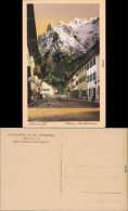 Ansichtskarte Mittenwald Untere Marktstraße Mit Bergmassiv 1928 - Mittenwald