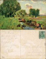 Ansichtskarte  Künstlerkarte Von Peter Paul Müller, Landschaft 1912 - Malerei & Gemälde