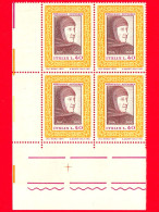 Nuovo - MNH - ITALIA - 1974 - 6º Centenario Della Morte Di Francesco Petrarca - Quartina - Petrarca Nel Suo - 40 L. - 1971-80:  Nuovi