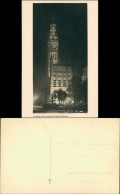 Danzig Gdańsk/Gduńsk Rathaus Nachtbeleuchtung - Privatfoto AK 1929 - Danzig