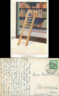 Ansichtskarte  Scherzkarte Der Bücherwurm 1924 - Humor