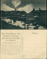 Bergedorf-Hamburg Künstlerkarte Entzündung  Erdgas  Neuengamme Kirchwärder 1910 - Bergedorf