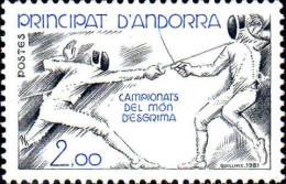 Andorre (F) Poste N** Yv:296 Mi:317 Campionats Del Mon D'esgrima - Unused Stamps