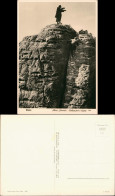 Ansichtskarte Rathen Mönchstein Gipfel (Fotomontage) 1960 Walter Hahn:302 - Rathen