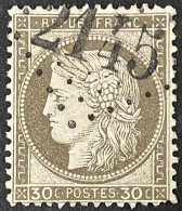 YT 56 LGC 2145 Lyon Rhone (68) Indice 1 1871-75 30c Brun Cérès Grands Chiffres France – 6ciel - 1871-1875 Cérès