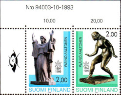 Finlande Poste N** Yv:1209A Mi:1242-43 Wäinö Aaltonen Sculptures Coin De Feuille - Ongebruikt